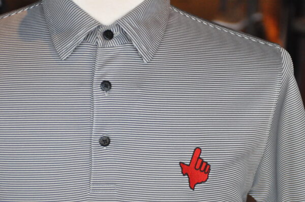 Stag Gameday-Grey 1/8 Stripe Bamboo Polo- Texas Hand - Image 2