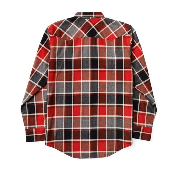 Filson Western Flannel Shirt Red Dark Charcoal Plaid at Signature Stag