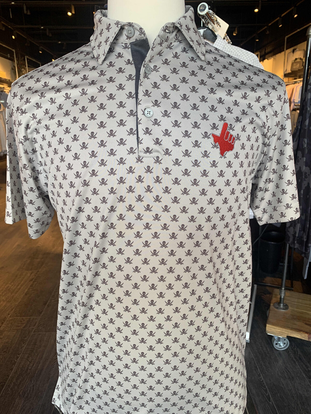 Stag Gameday-Grey/Charcoal Pirate Youth Polo-Tx Hand - Signature Stag  Menswear