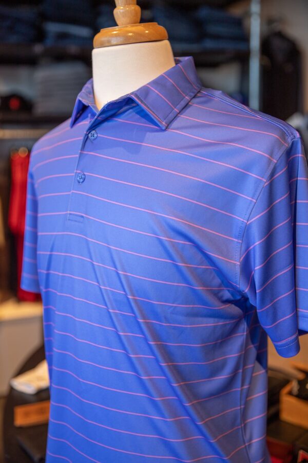 Horn Legend- Persian Blue/Lavender 1" Stripe Polo