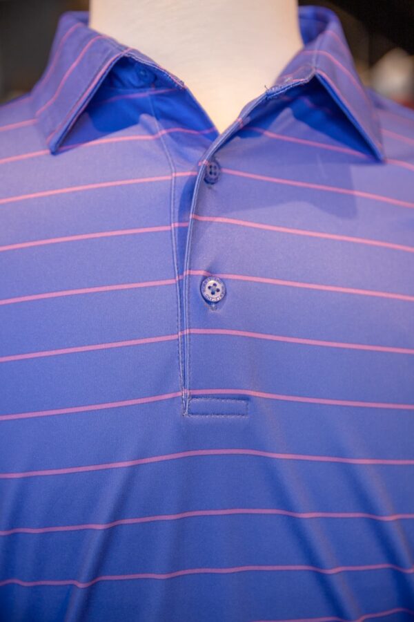 Horn Legend- Persian Blue/Lavender 1" Stripe Polo - Image 2