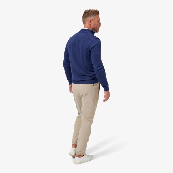 Mizzen Main Cassady Quarter Zip Medieval Blue Heather Sweater at Signature Stag