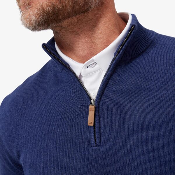 Cassady Quarter Zip Medieval Blue Heather Sweater for Men