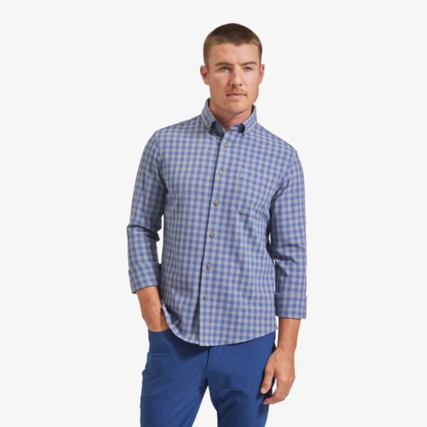 Mizzen Main City Flannel Blue Gray Gingham