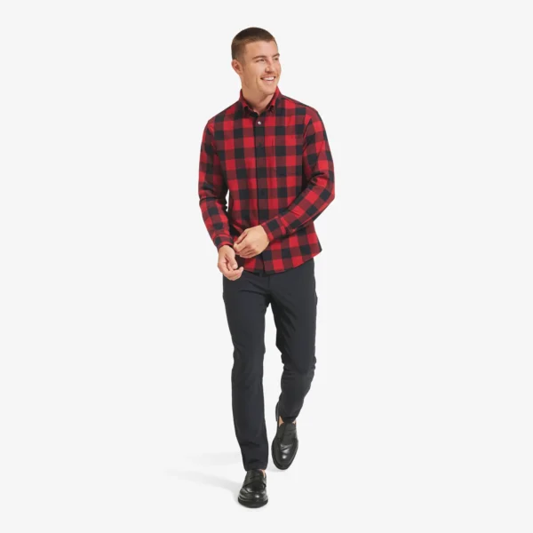 City Flannel Red and Black Buffalo Shirts for Men