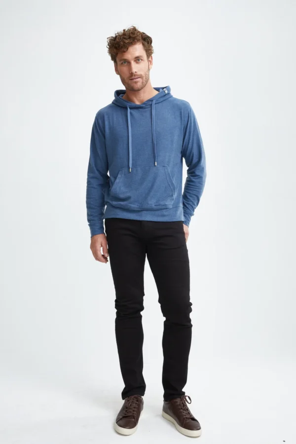 Denim Blue T-Series Fleece Knit Hoodie at Signature Stag Menswear