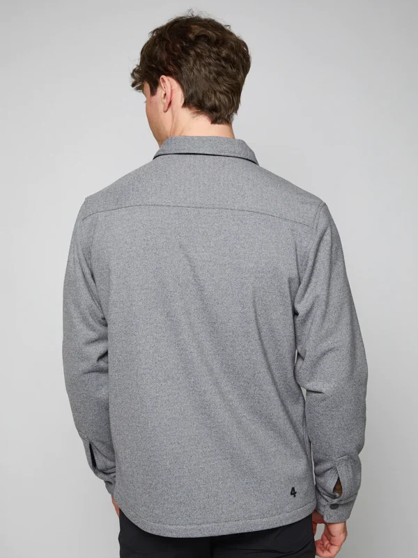 Explorer Shirt Jacket Grey Heather & Navy at Men Clothing Stores Lubbock