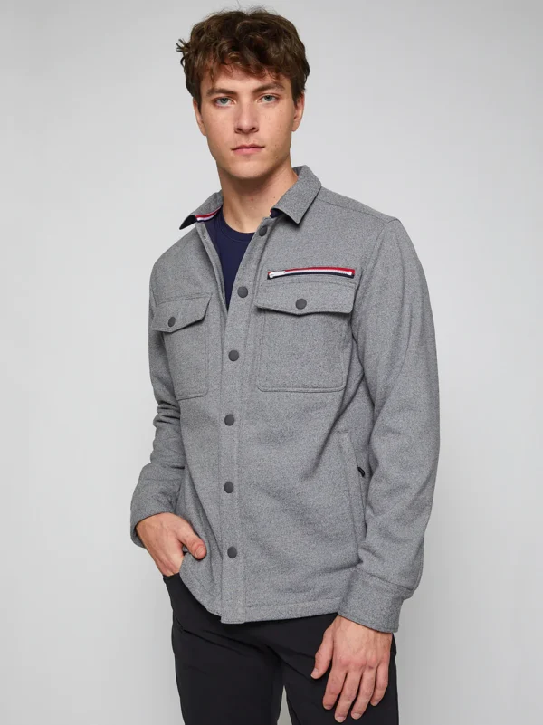 Explorer Shirt Jacket Grey Heather & Navy at Signature Stag