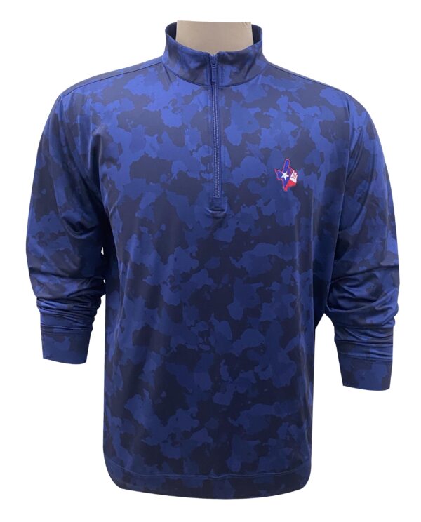 Gameday Blue Camo Pullover Texas Flag Hand1/4 Zip