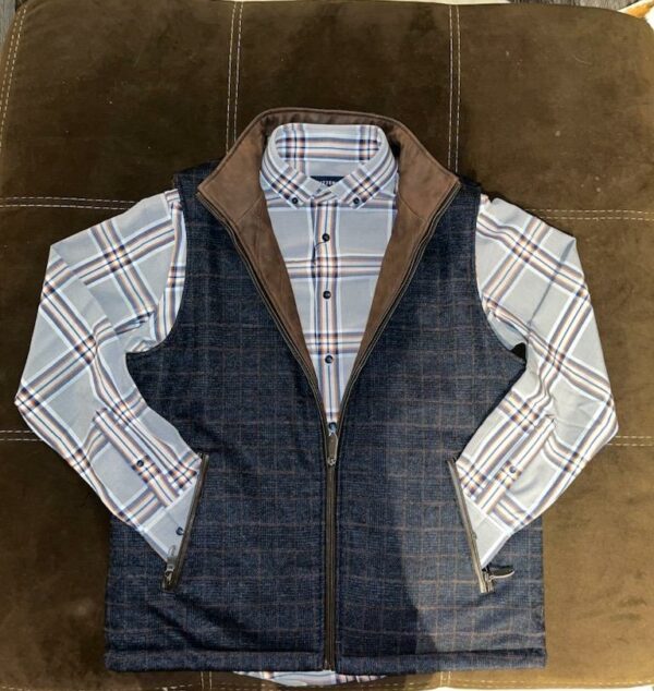 Johnston & Murphy- Reversible Vest Brown Houndstooth/Navy