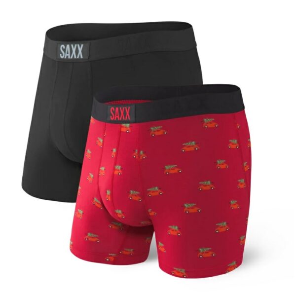Saxx Underwear Vibe 2 pack Black & Holiday Errand Briefs