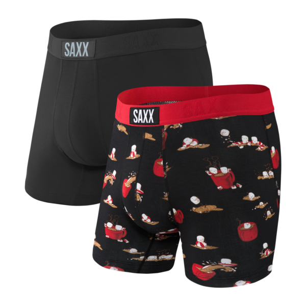 Saxx Underwear Vibe 2 pack Black & Hot Cocoa Brief
