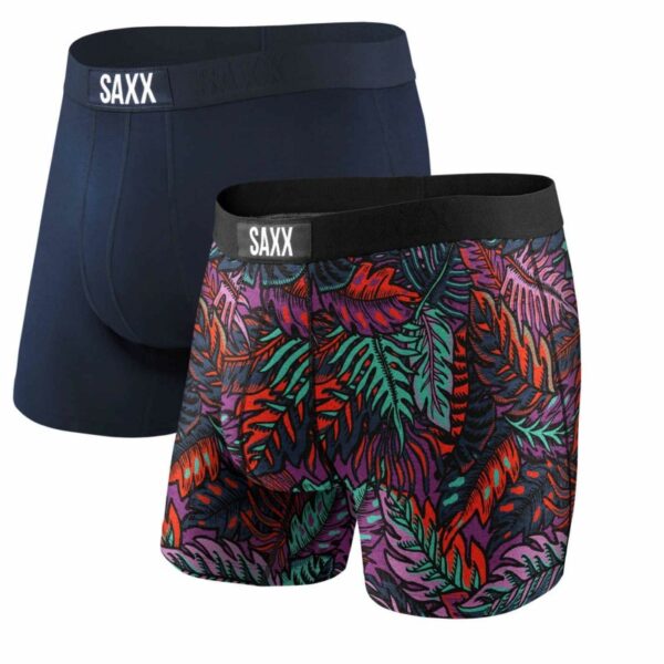 Saxx Underwear Vibe 2 pack Dark Denim Tropics and Navy Brief