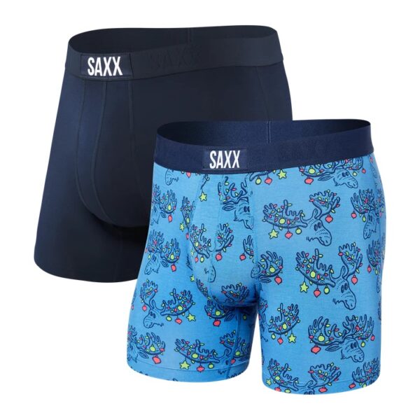 Saxx Underwear Vibe 2 pack Moosletoe & Navy Boxer Brief
