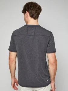 Short Sleeve Radius Henley for Men Black Heather in Midland Texas