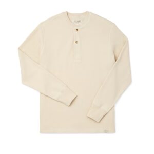 Waffle Knit Henley in Sand Color by Filson