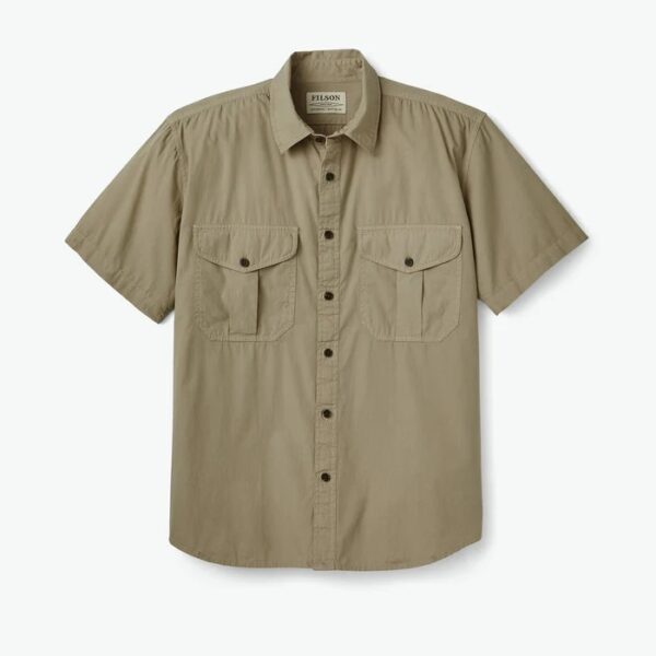 Washed Feather Cloth Shirt Grey Khaki