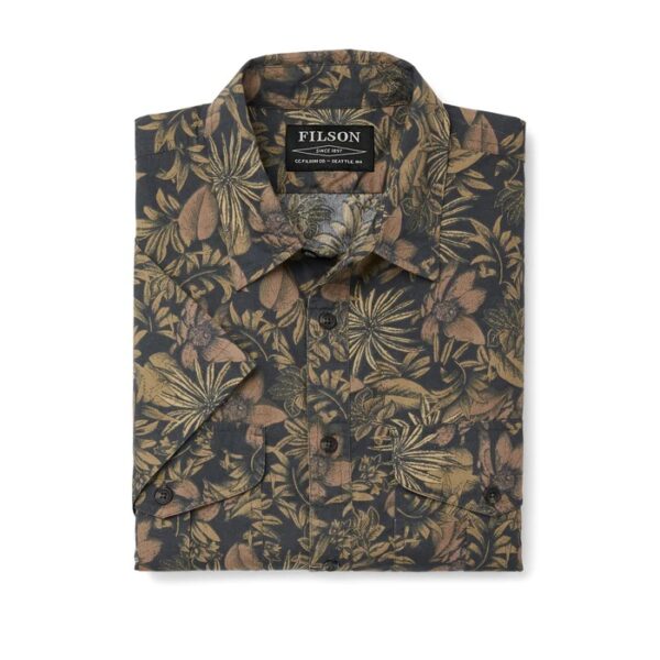 Washed Short Sleeve Feather Cloth Shirt Palm at Signature Stag