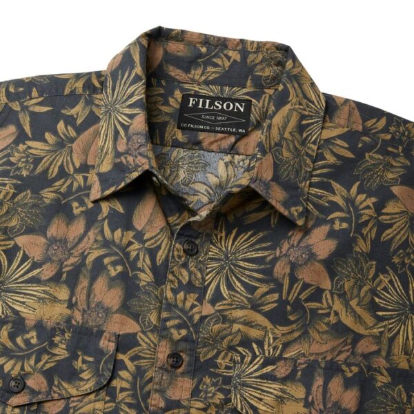 Washed Short Sleeve Feather Cloth Shirt Palm at Signature Stag Menswear