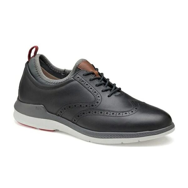 Johnston & Murphy Black Men's XC4 Lancer Wingtip Waterproof Leather Lace-Up Shoes