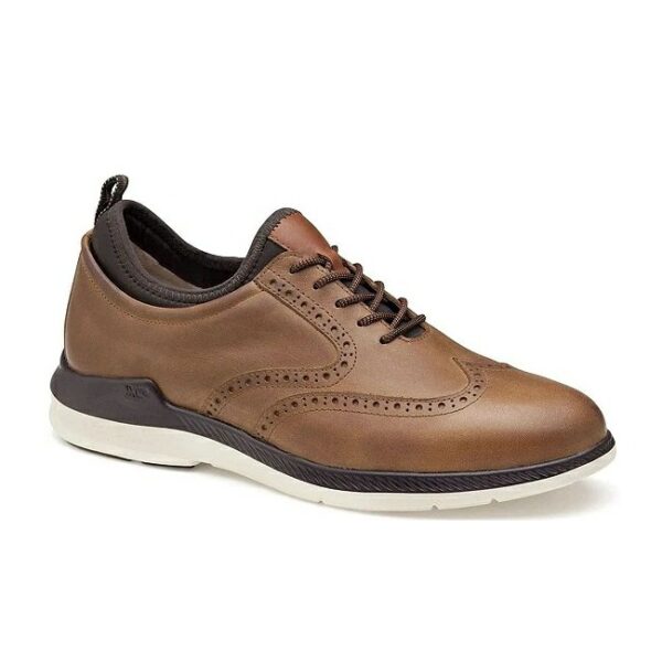 Tan Johnston & Murphy Black Men's XC4 Lancer Wingtip Waterproof Leather Lace-Up Shoe