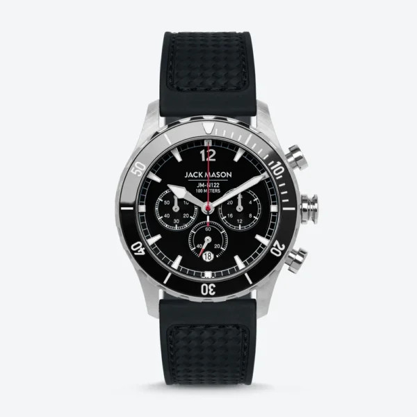 Halyard Sport Chronograph Black Dial with Black Rubber Strap