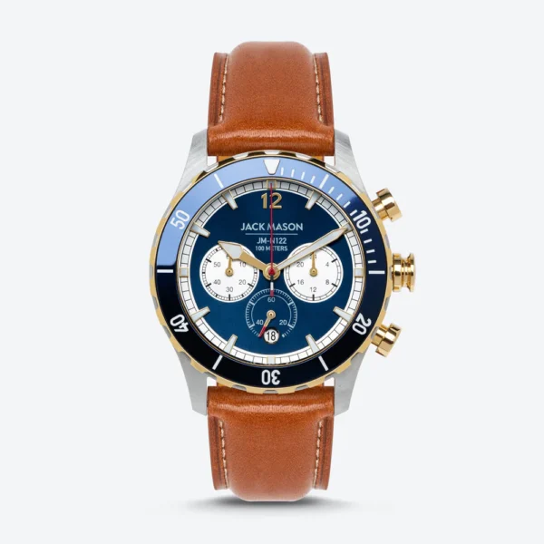 Halyard Sport Chronograph Blue Dial with Tan Leather Strap