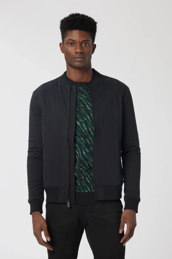 Quilted Premium Jersey Bomber Black