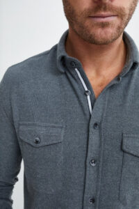 Stone Rose Performance Fleece Solid Knit Shirt Charcoal at Lubbock