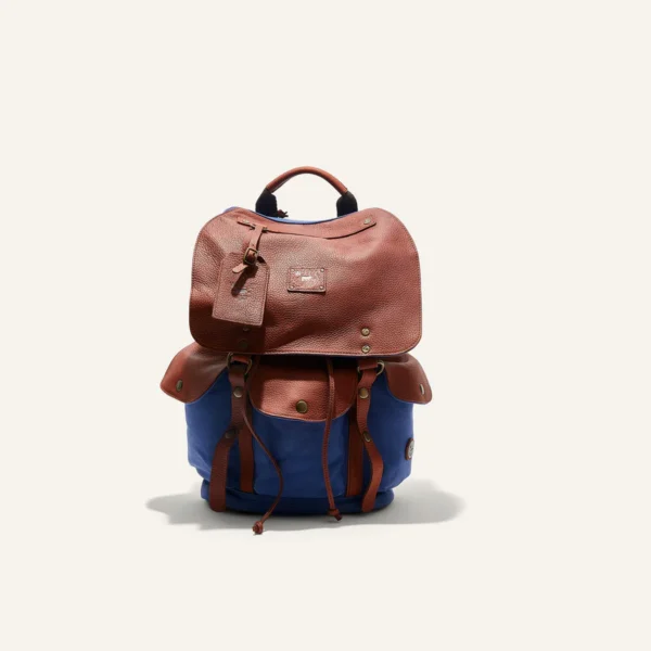 Will Leather Lennon Backpack in Navy & Cognac for Travel