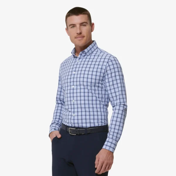 Mizzen+Main Leeward Long Sleeve Provence Multi Plaid at Lubbock Clothing Stores