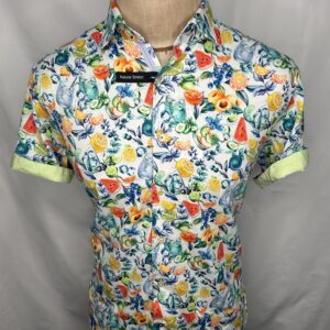 Signature Stag-S/S Button-Up Summer Fruits+Veggies