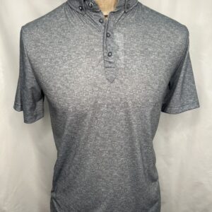 Signature Stag-S/S Polo Heather Blue Square Textured