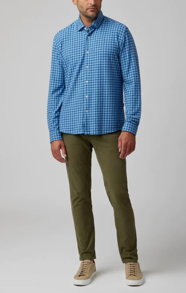 Buy Blue Gingham Knit Long Sleeve by Stone Rose