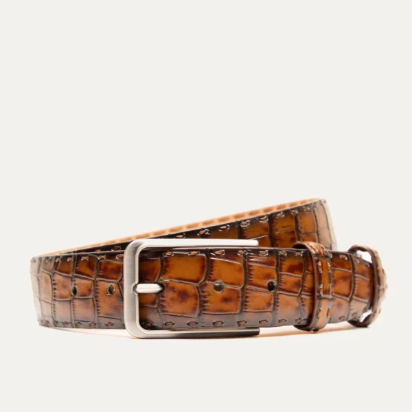 Buy Croco Belt Cognac