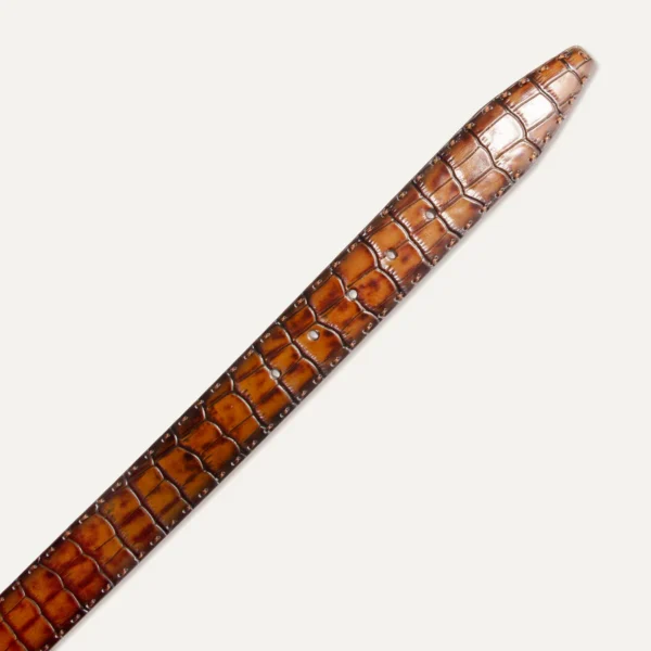 Croco Belt Cognac in Lubbock