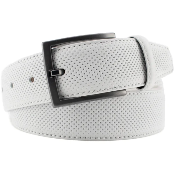 Dibi Sport Leather Belts for Men White in Lubbock and Midland TX