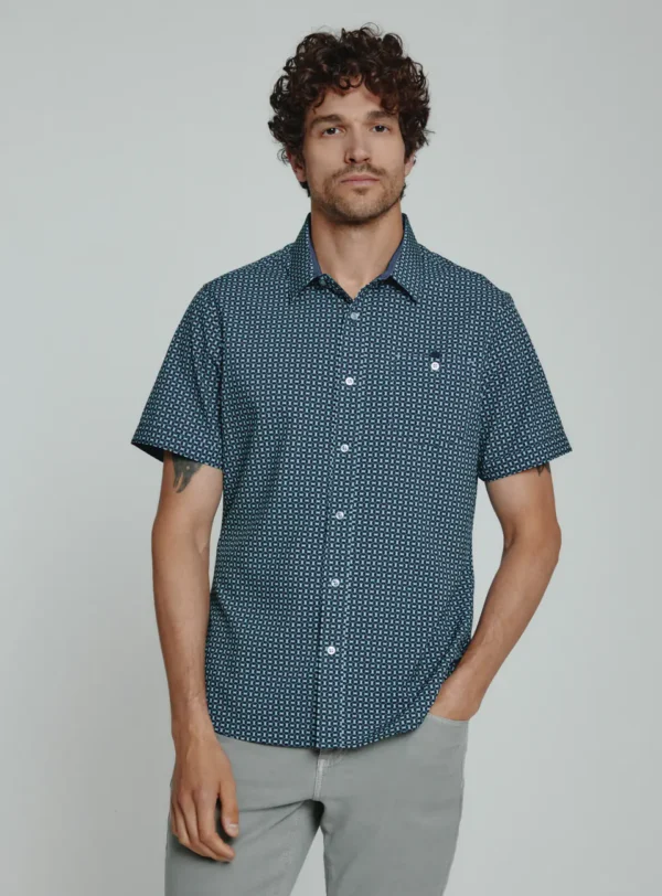 Halden Short Sleeve Shirt Teal by 7Diamonds at SignatureStag.com