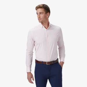 Best Mizzen and Main Leeward Dress Shirt Long Sleeve True Pink Solid