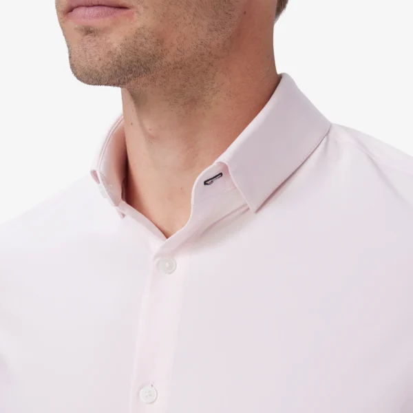 Mizzen + Main Leeward Dress Shirt Long Sleeve True Pink Solid Collar