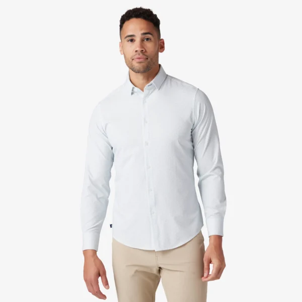 Leeward No Tuck Dress Shirt White Mosaic Tile