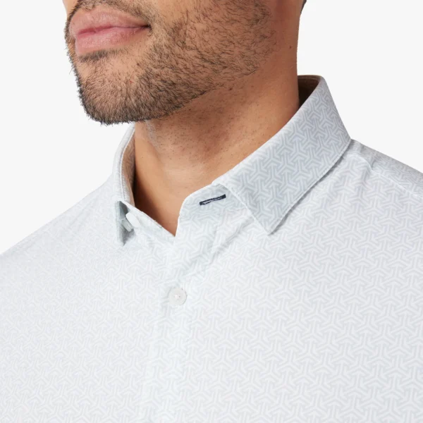 Leeward No Tuck Dress Shirt White Mosaic Tile in Midland