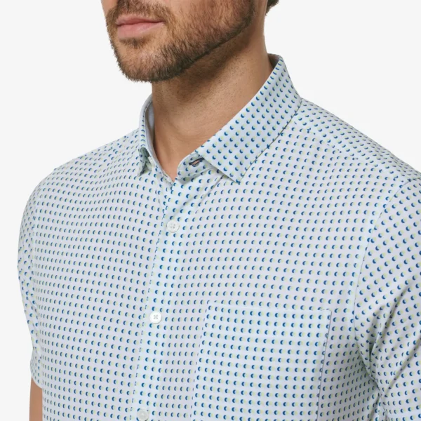 Men Clothing Mizzen + Main Leeward Short Sleeve White Geo Print Shirts for Men