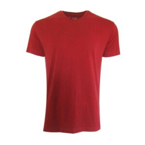 Georg Roth Luxury V Neck Short Sleeves Pima Cotton Mens Garment-dyed Tshirt Red