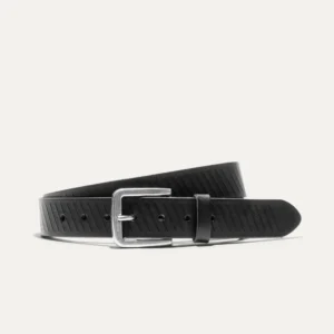Razor Cut Belt in Black by Will Leather