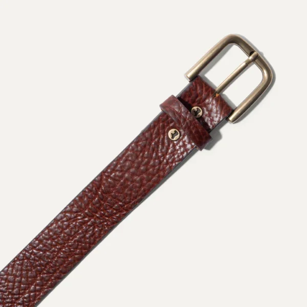 Shrunken American Bison Belt Cognac for Men