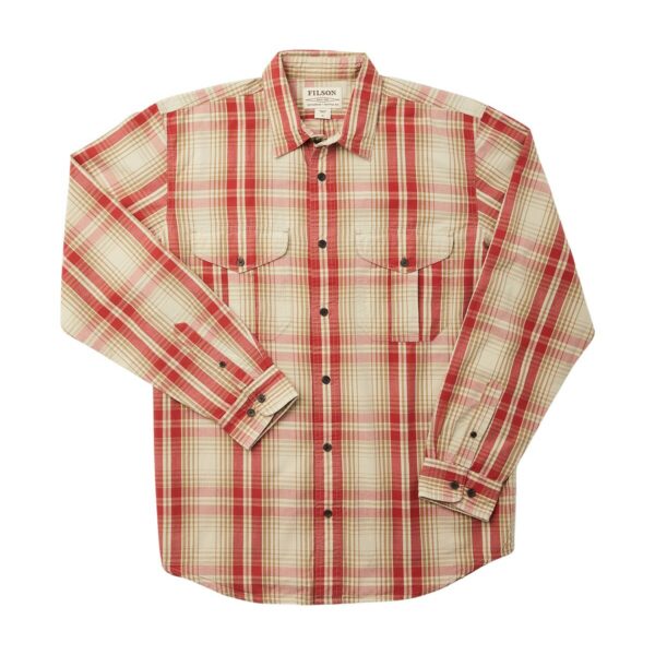 Filson Washed Feather Cloth Long Sleeve Shirt River Rock