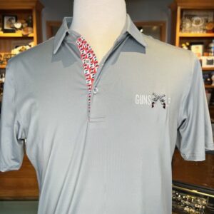 Shop Online Solid Grey Polo Shirt with Guns Up Texas Tech Fans will Love