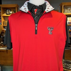 Solid Red Vest with Texas Tech Double T for Red Raider fans