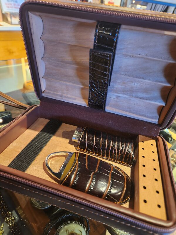 Men Leather Cigar Case with Cutter and Lighter in Lubbock Texas Clothing Stores